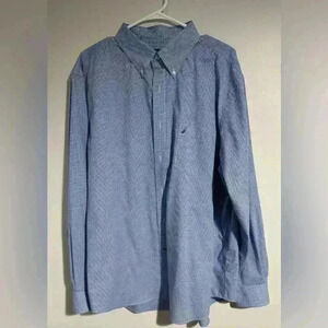 Men’s XXL Nautica button down shirt blue/white - EUC